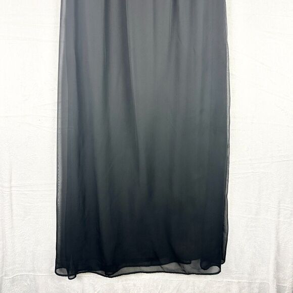 Fynn & Rose Cage Detail Sleeveless Maxi Dress Size 16 Black Chiffon - Picture 5 of 8
